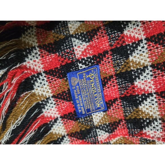 Vintage 100 Percent Virgin Wool Aztec Blanket 72x50 W/tassels Good Condition - Picture 9 of 10